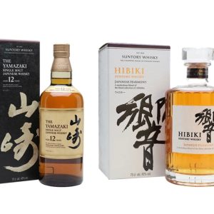 Yamazaki Single Malt 12 Year & Hibiki Japanese Harmony Suntory Blended Whiskey Bundle